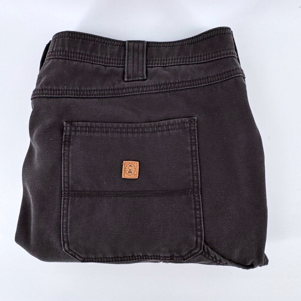 Coleman Fleece Lined Pants Mens 40x26 Dark Gray Plaid Lined Rugged Work CF4P5491